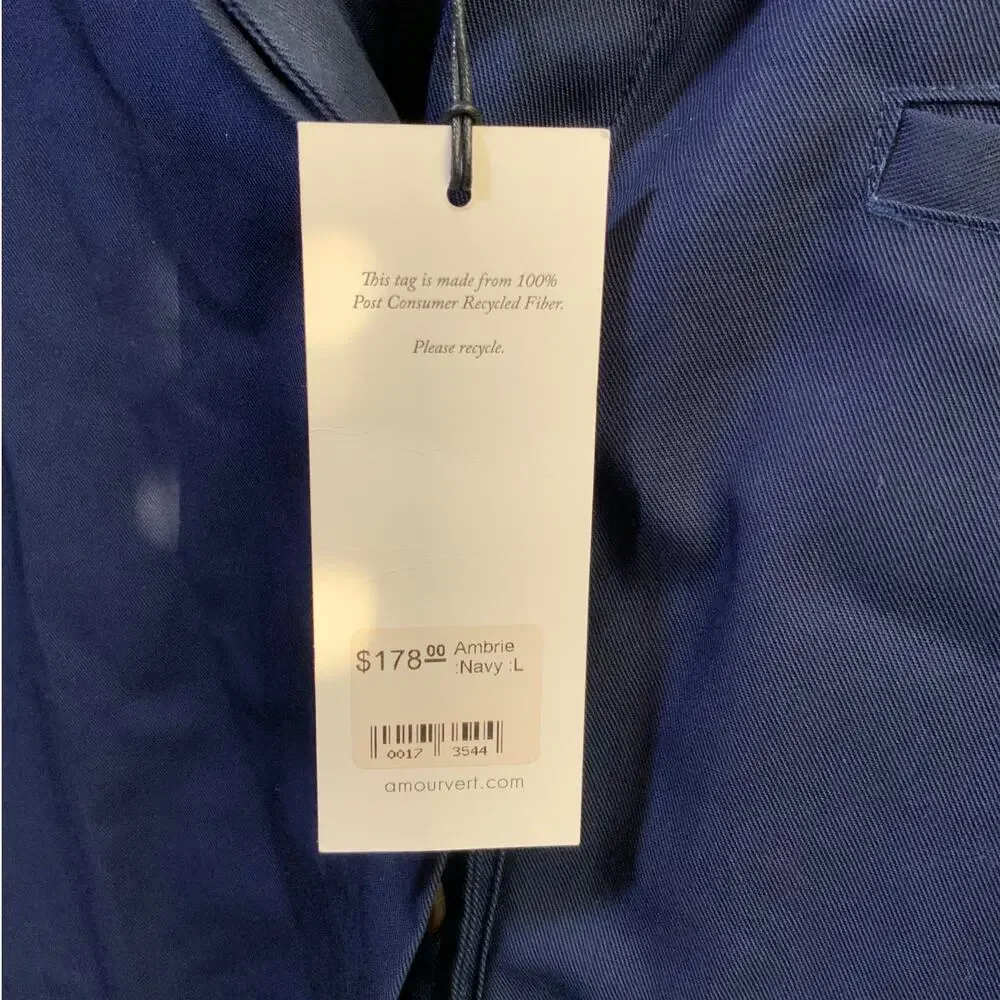 Amour Vert Ambrie Navy Canvas Utility Jacket - Size L - NWT - Picture 5 of 5